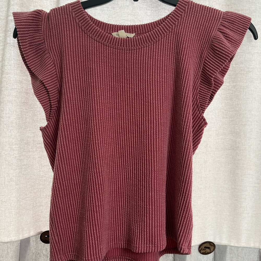 Moa Moa Ribbed Knit Tank Top - Mauve
